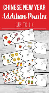 Chinese New Year Addition Puzzles Math Activities Preschool Chinese New Year Activities Learning Math