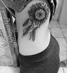 Arm Black And White Dream Catcher Tattoo Sunflower Dream Catcher Ribs Tattoo Dream Catcher Rib Tattoo Rib Tattoo Tattoos