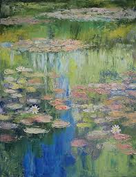 How to paint petals without perfect shadings. Water Lily Pond Painting By Michael Creese
