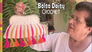 Bolso Daisy con asa y borlas tejido a crochet 🌸