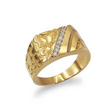 Maybe you would like to learn more about one of these? Men S Diamond Accent Rectangle Nugget Ring In Yellow Gold