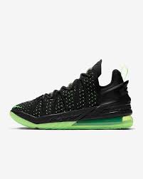 Nike has revealed the design for the lebron 18 sneakers that are set to be released to the general public in multiple colorways beginning on sept. Lebron 18 Black Electric Green Basketball Shoe Nike Com
