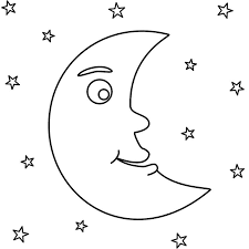 Color this page for much needed mindfulness in the new year. Cartoon Crescent Moon With Stars Coloring Page Free Printable Coloring Pages For Kids
