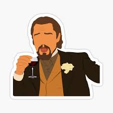 Leonardo dicaprio laughing from a scene in the movie django unchained has resurged as a meme. Dicaprio Laugh Meme Sticker By Sidali720 Redbubble