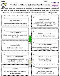 Weather And Climate Definitions Word Scramble Weather And Climate Word Definitions Subject And Verb