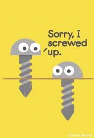 Funny Pun Sorry I Screwed Up Two Screws Punny Humor Funnypics Funnypictures Pun Funny Humor Funnypun Punny Puns Funny Puns Punny Jokes