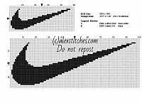 Nike Logo In Two Sizes Small And Big Free Cross Stitch Pattern Cross Stitch Cross Stitch Patterns Free Cross Stitch Designs