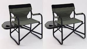 Introducing Couple Set 2 Pieces Onway Aluminum Portable Folding Deck Chair With Side Table Gray Camping Chair Dire Outdoor Chairs Deck Chairs Camping Chairs
