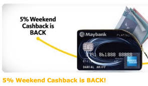 A cash back credit card is a type of rewards card. Hurry Up Maybank 5 Weekend Cashback Is Back Freebies My