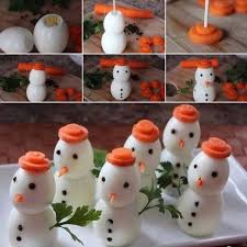 Cute Boiled Eggs Carrots N Black Olives Might Make A Few To Decorate The Deviled Egg Platter Food Art Christmas Food Christmas Crafts For Kids