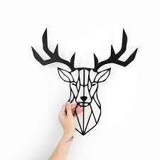 Geometric Metal Wall Art Deer Head Decor Wall Hanging Home Etsy Geometric Animals Animal Head Wall Art Geometric Animal Head