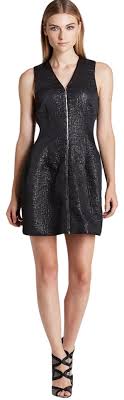 Cut25 Black Yigal Azrouel Textured Jacquard Fit Short Night Out Dress Size 4 S 69 Off Retail