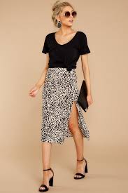 Black And White Cheetah Print Skirt Fierce Cheetah Print Midi Skirt High Waisted Skirt Bottoms 38 Red Dress Boutique Printed Skirt Outfit Basic Dress Pattern Fashion