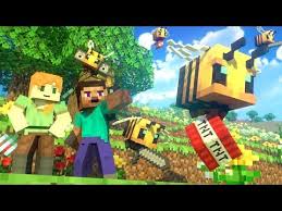 The latest addition to minecraft recently has been the arrival of, you guessed it, bees! Bees Fight Alex And Steve Life Minecraft Animation Youtube Myct Wallpaper Animation Minecraft Wallpapers
