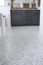 Did you know that you can paint tile floors? Stencil Tile Floor Update Home Diy Domestic Blonde