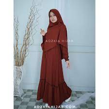 Namun terkadang anda kesulitan harus memulai dari mana dalam memilih paletwarna jilbab yang. Gamis Aliya Coklat Bata By Adzkia Hijab Syar I Shopee Indonesia