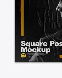 Download Square Poster Mockup In Stationery Mockups On Yellow Images Object Mockups PSD Mockup Templates