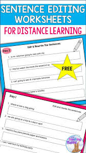 Daily Sentence Editing Worksheets For Use With Google Slides In 2020 Sentence Editing Elementary Writing Lessons Distance Learning
