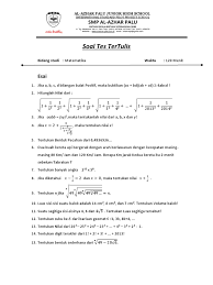 Soal tes matematika masuk smp al azhar.dokumen soal tes masuk smp 34. Tes Masuk Al Azhar