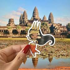 Asie Cambodge Siem Reap Angkor Wat Apsara Khmer Cambodia Illustration Tenue Traditionnelle Maison Wanderlust Drawing Explore En 2020 Cambodge Cambodgienne Illustration