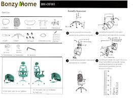 a page of the assembly instructions for a bonzy home chair assemblyinstructions assembly instructions bonzyhome bonzy home bhof001 partschecklist pa