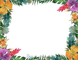 How to customize the flower border. Printable Landscape Watercolor Tropical Flower Page Border