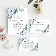 Wedding Invitation Template Bundle Kit Dusty Blue Floral Wedding Invitation Set Save The Date Template Instant Download Templett 118 Etsy Wedding Invitations Wedding Invitation Templates Floral Wedding Invitations