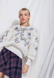 Anything and everything relating to outfits from the 80s. Vintage Knit Sweater 80s Silver Fish Soft Wool Jumper Pop Sick Vintage