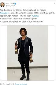 #vidyut jammwal #vidyut jammwal affairs #vidyut jammwal age #vidyut jammwal awards replying to the series of tweets, vidyut jamwal shared an audio clip of rgv in which he sounds. Vidyut Jammwal Bags Two Awards In Jackie Chan Action Film Week