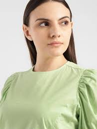 Women's Polka Dot Green Round Neck Top