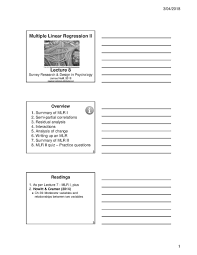 Multiple regression is one type of statistical analysis involving several variables. File Srdp Lecture08handout Multiplelinearregressionii 3slidesperpage Pdf Wikiversity