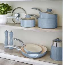 Kemampuan lainnya adalah aluminium tidak akan mudah mengalami. Swan Retro 5 Piece Pan Set Blue Fiftiesstore Com