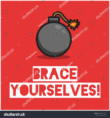Brace Yourselves Bomb Pun Poster Stock Vector (Royalty Free) 1306370440