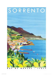 Sorrento Giclee Print Poster Of Original Collage Lemons Etsy Retro Travel Poster Italy Poster Vintage Poster Art