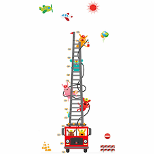 170cm Fire Engine Ladder Height Stickers Cartoon Animal