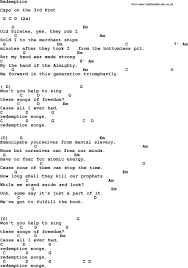 Redemption Song Chords Lyrics And Chords Bob Marley Songs Songs