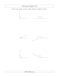 Naming Angles Acute Obtuse Right Straight Reflex A Geometry Worksheet Geometry Worksheets Angles Worksheet Straight Angle