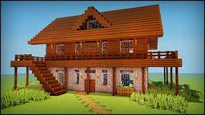 Place a ring of stairs all around the house, just above the windows. Minecraft How To Build A Dark Oak Wooden House Youtube