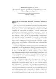 Under this category, you'll find mostly vocabulary lists. Pdf Deterritorialisations Of Desire Transgressive Sexuality As Filipino Anti Imperialist Resistance In Jessica Hagedorn S Dogeaters