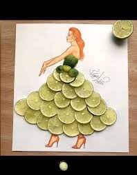 When Arts Meet Fashion Food Creativearts Limes Dress Design Fashion Design Drawings Creative Artwork Creative Drawing