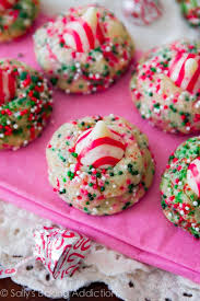 Place hershey kiss (with wrapping removed) in center of each cookie, while they are still. Candy Cane Kiss Cookies Sally S Baking Addiction