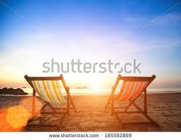 Couple Of Beach Chairs On Sea Coast Stock Photo Beach Chairs Beach Couple Beach