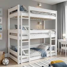 Single Triple Bunk Bed | Wooden High Sleeper Bed Frame