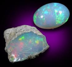 White Opal Cabochon And Rough The Mineral And Gemstone Kingdom Minerals And Gemstones Mineral Stone Gems And Minerals