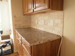 Selecting tile for your backsplash can be an enjoyable stage of redecorating because its smaller scale means go bold with a mosaic backsplash that bursts with personality. Integrity Installations A Division Of Front Backsplash Travertine Tumbled Ti Geflieste Kuchenarbeitsplatten Diy Backsplash Kuchenarbeitsplatte