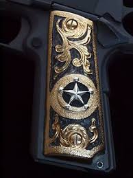 Black And Gold 1911 Grips Pin En Guns