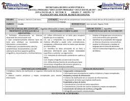 Para que te resulte más fácil encontrar la guía docente que necesitas, hemos separado las guías por materia: Planeacion Del Quinto Grado Para El Tercer Bloque Del Ciclo Escolar 2017 2018 Material Educativo