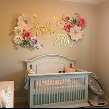 Nursery Paper Flowers Set 2 Giant 2 Medium 9 Small Etsy Girl Nursery Room Girl Room Baby Girl Nursery Room