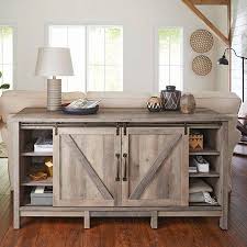 Better Homes Gardens Modern Farmhouse Tv Stand For Tvs Up To 70 Rustic Gray Finish Walmart Com Farmhouse Tv Stand Farm House Living Room Tv Stand Decor