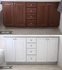 Preparing walls and ceiling for painting. How To Paint Cabinets Without Removing Doors Using One Can Before And After Pictures Bathroom Cabinet Colors White Bathroom Cabinets Painted Vanity Bathroom